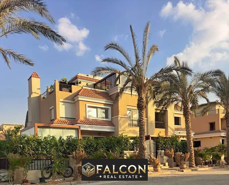 A 3-storey villa for sale with a fantastic discount in front of Madinaty in Sarai New Cairo, in installments 0