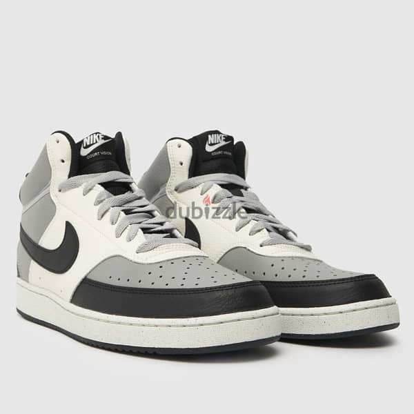 Nike court vision mid trainers in black & grey 1