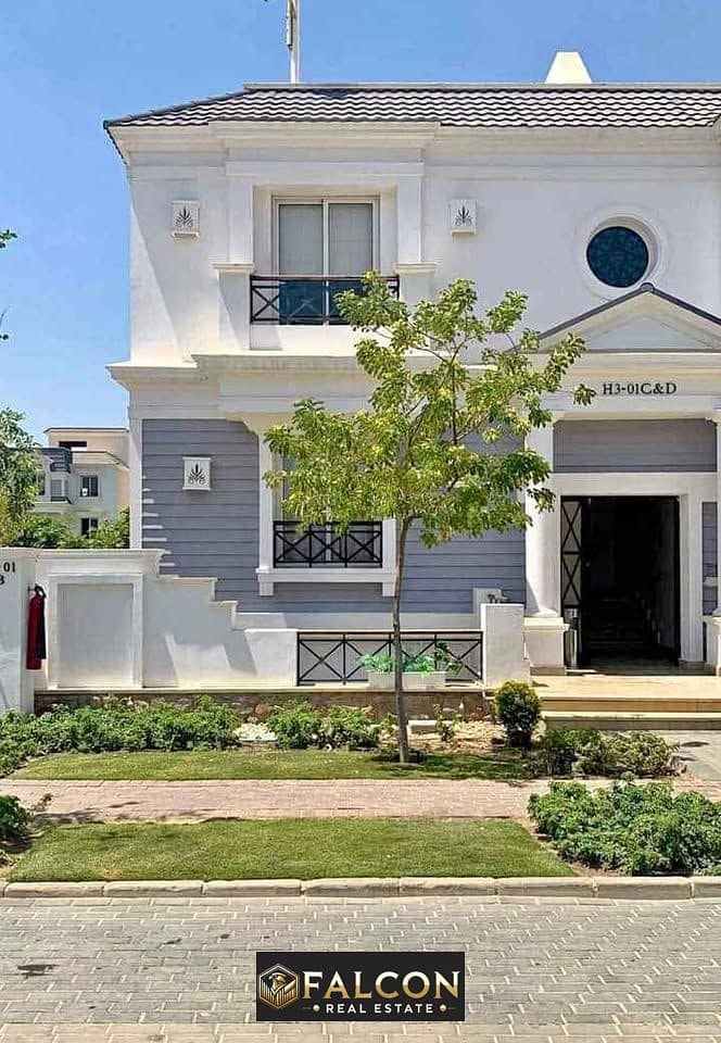 Villa 243 m for immediate delivery in the heart of the Fifth Settlement, directly on Al Nasr Axis, in front of Gate 1 of Al Rehab and the Public Prose 0