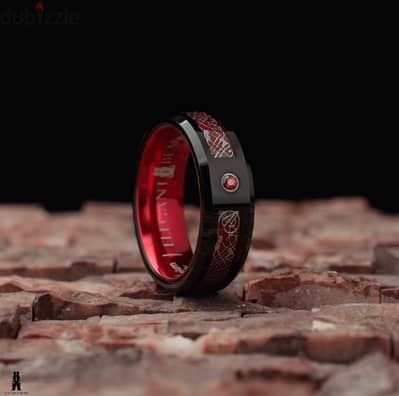 Red- ruby tungsten ring