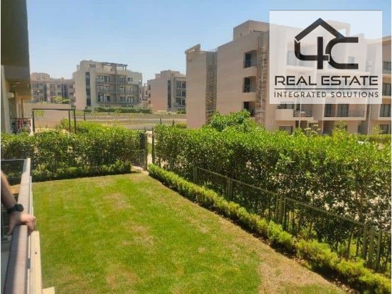 Apartment with garden 2 bedrooms fully finished and view landscape for sale with down payment and installments in Fifth square next to all services 0