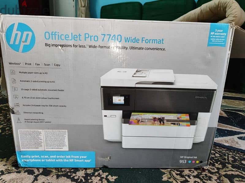 ماكينة طباعة حبر والوان HP officejet pro 7740 wide format 5