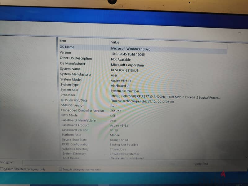 لاب توب ايسر labtob Acer V5-531 2