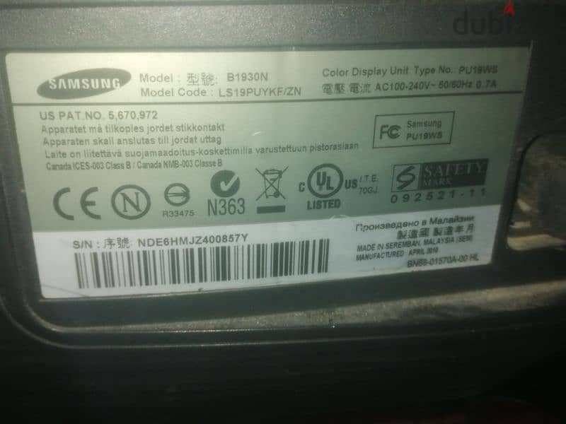 Samsung monitor 19" 1