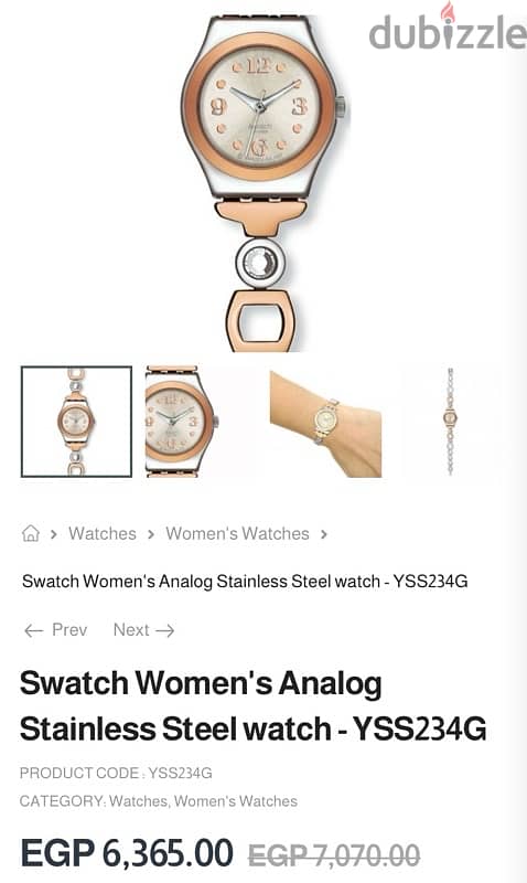 Swatch Women's Analog Stainless Steel watch - YSS234G 5