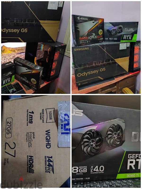 RTX 3060Ti 8 GB GDDR6 + Ryzen5 RX 5600x Turbo PBO 4.85GHZ بدون تجزاءه 8