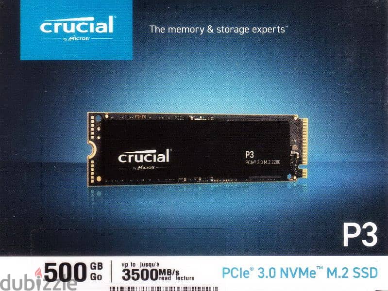 Hard Desk Crucial PCIe 3.0 NVMe M. 2 SSD 500 Giga - for Laptop and PC 0