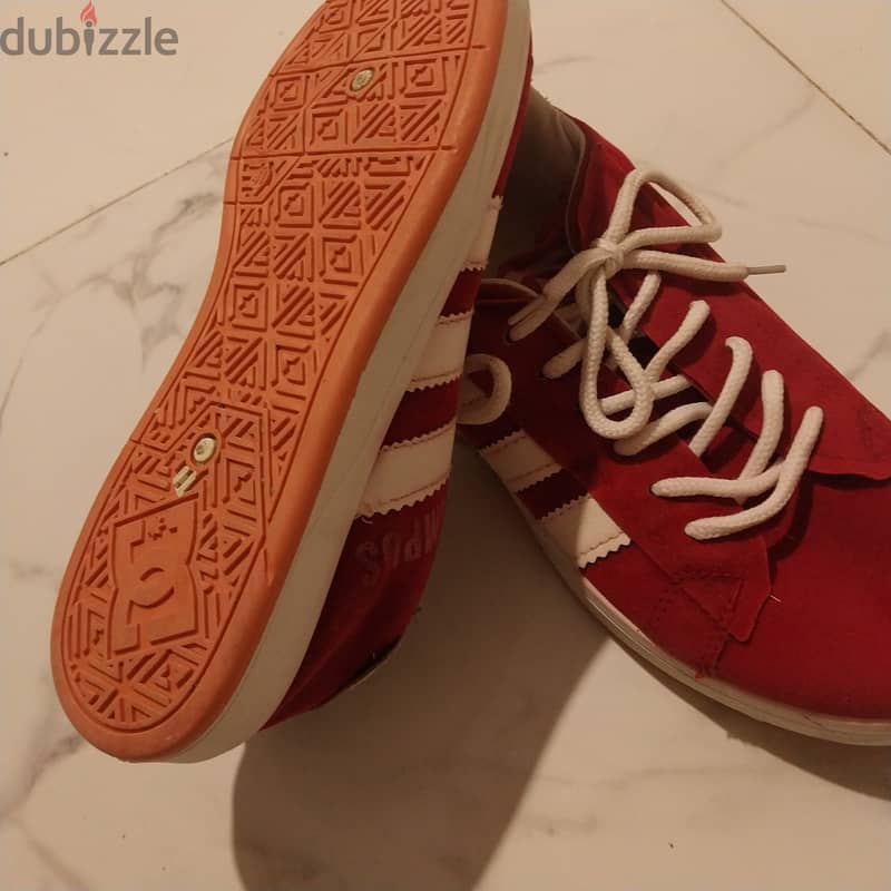 Woman red adidas shoes 1