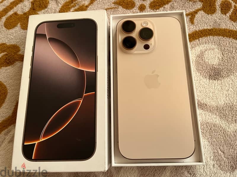 iPhone 16 pro 256GB, Desert titanium New with open box ~ ايفون 16 برو 1