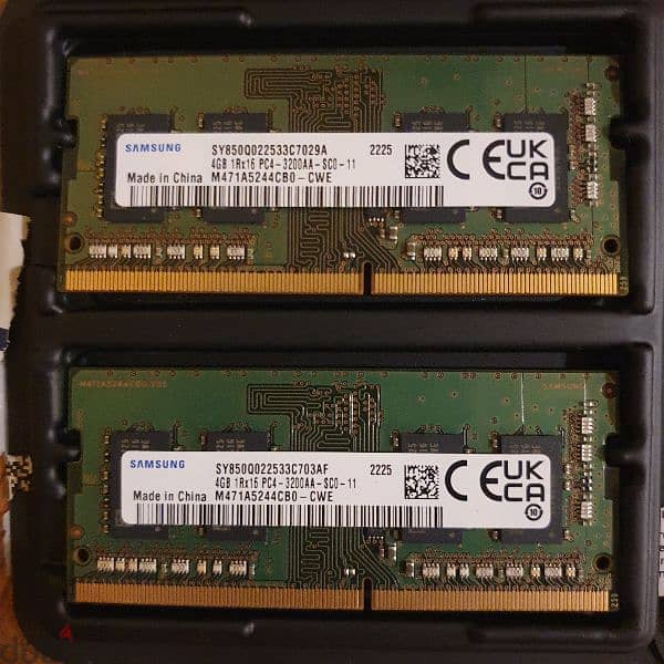 4 Samsung Laptop RAM used (2x 8 GB, 2x 4 GB) DDR4 3200 MHz 0