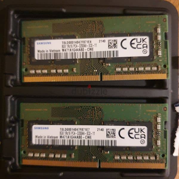 4 Samsung Laptop RAM used (2x 8 GB, 2x 4 GB) DDR4 3200 MHz 1