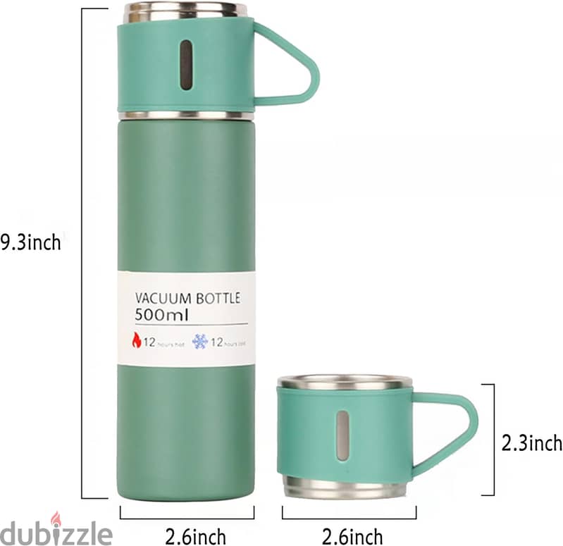 ترمس حافظ للحرارة + 2 كوب 7