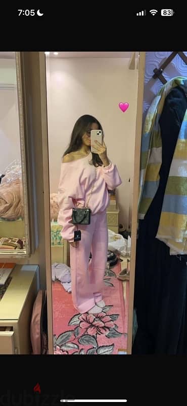 Drop shoulder pink w pants pink 0