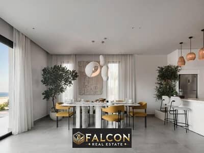 3-bedroom apartment 150 m (immediate delivery) with a distinctive view of the lagoon and El Alamein Towers for sale in the Latin Quarter, New Alamein