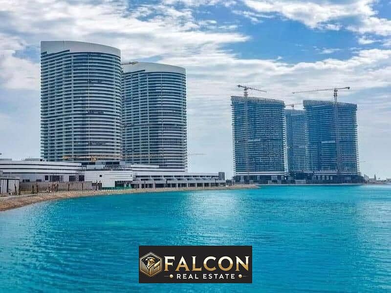 3-bedroom apartment 150 m (immediate delivery) with a distinctive view of the lagoon and El Alamein Towers for sale in the Latin Quarter, New Alamein 0