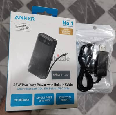 Anker Powerbank 20000mah + كونفرتر لتشغيل الراوتر عند انقطاع التيار