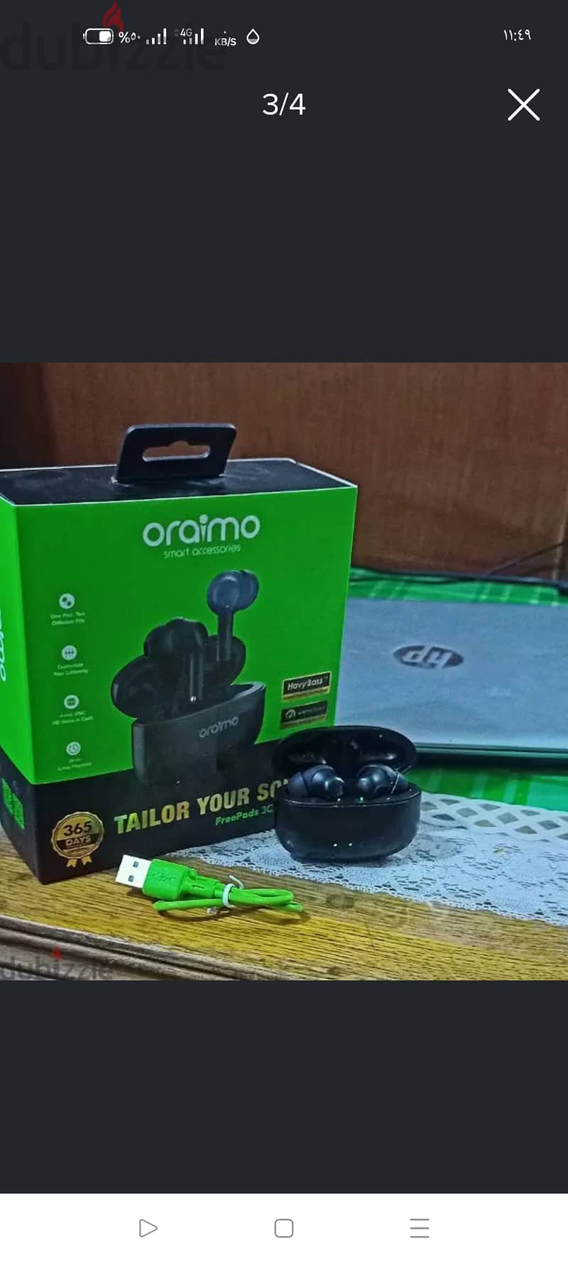 سماعات oraimo freebuds 3c سوداء اصلية 1