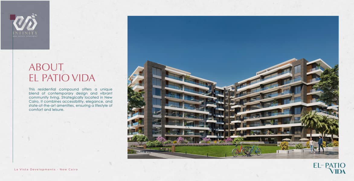 Apartment 170 m in garden 90 m finished in Fifth Settlement New Cairo in El Patio Compound The new offering of La Vista 0