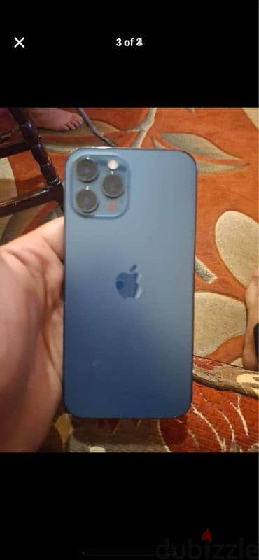 iPhone 12 pro Max  بطاريه 78 معاه العلبه المساحه 128 6رام لون كحلي