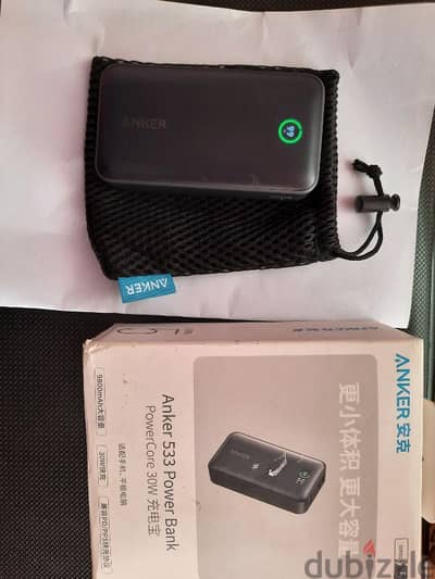 power bank anker 30w ,10000mah digital display