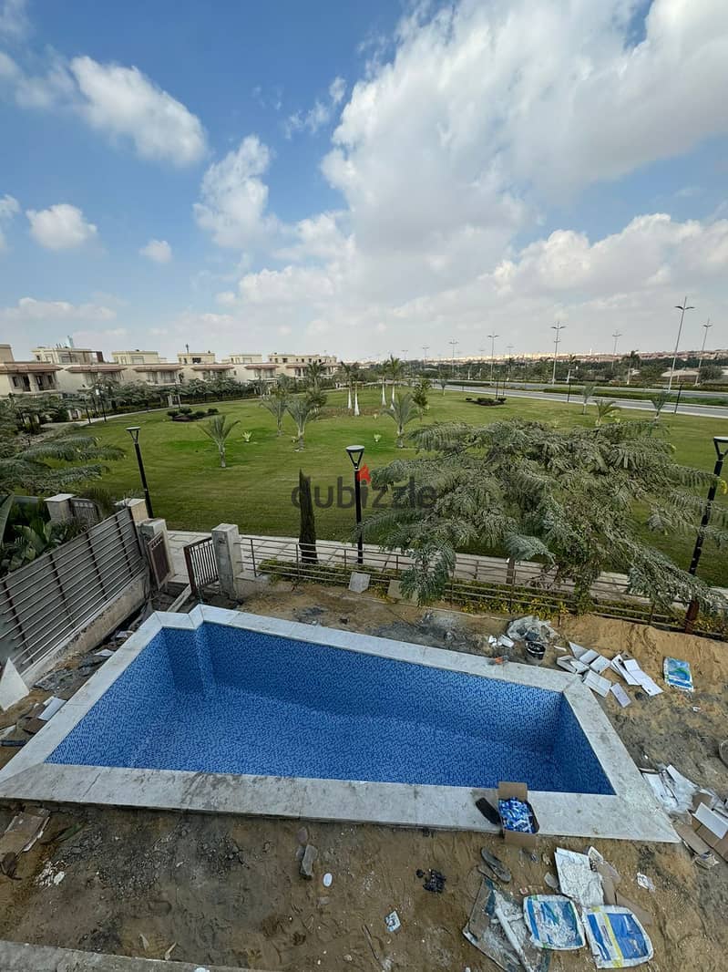 for sale in madinaty type f3 ready to move with pool fully finished wide garden view corner 0