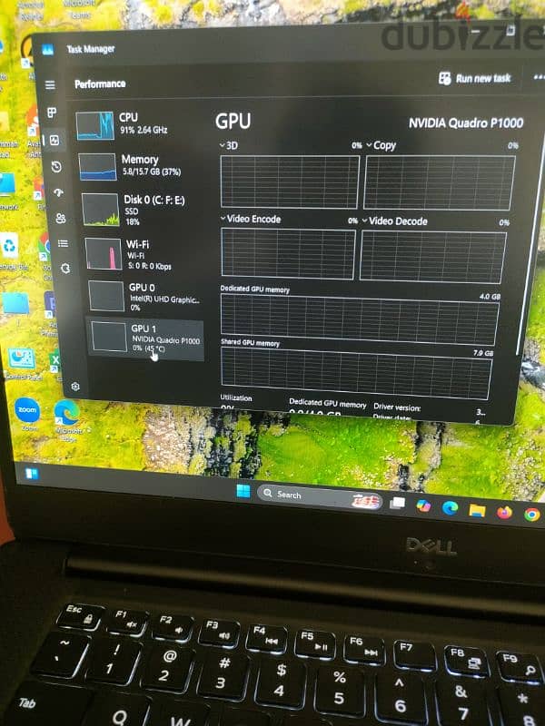 dell precision 5530 16 RAM 256 Nvidia Quadro 4GB DDR4 6