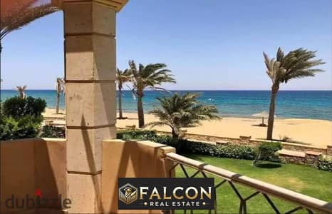 3-room chalet, double view, Ready to move and fully finished, first row on the sea in La Vista Gardens, Ain Sokhna, next to Porto, in installments