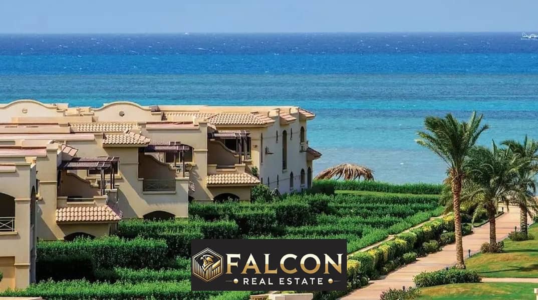 Receive immediately a fully finished chalet, first row on the sea in La Vista Gardens, Ain Sokhna, next to Porto, in installments 0