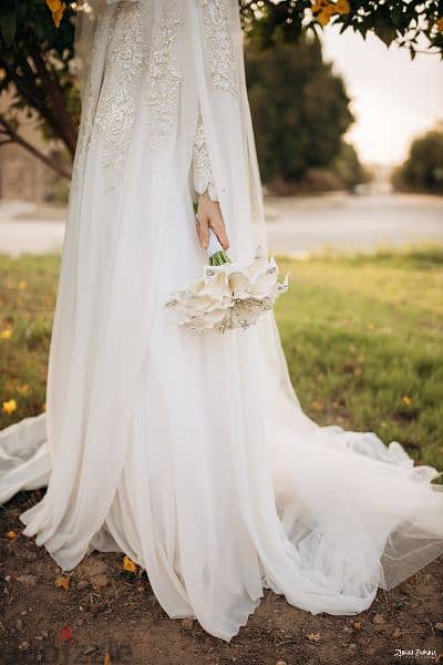 wedding dress with flower and crown 2