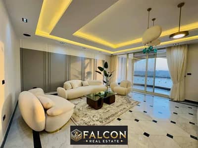 The most distinguished hotel suite with direct view on Nile - return in dollars - furnished + ACs - REVE DU NIL TOWER ||prime location on Maadi Cornic