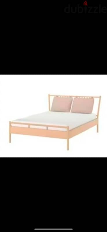 Bed frame IKEA 140 x 200 + mattress سرير خشب ايكيا جديد+ مرتبه