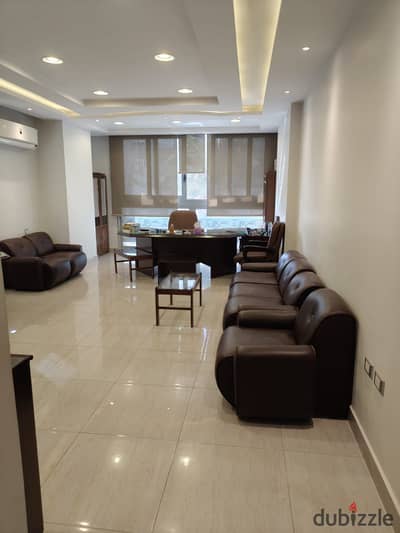 Furnished office of 140 square meters for rent in One Katameya Compound, Maadi Ring Road.