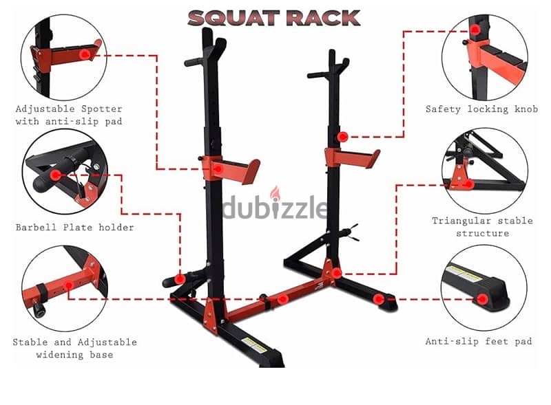 Adjustable squat bar rack 1