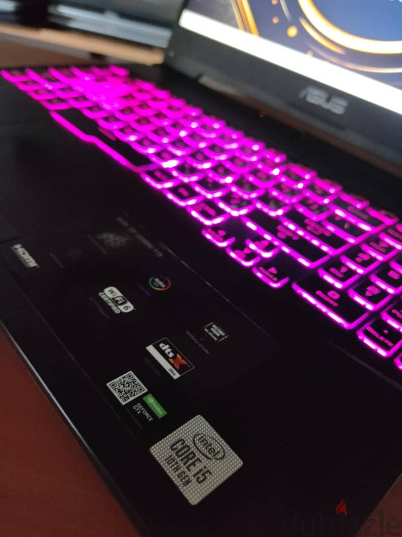 asus tuf f15 core i5 جيل عاشر+ gtx 1650ti 4gb+RGB 3