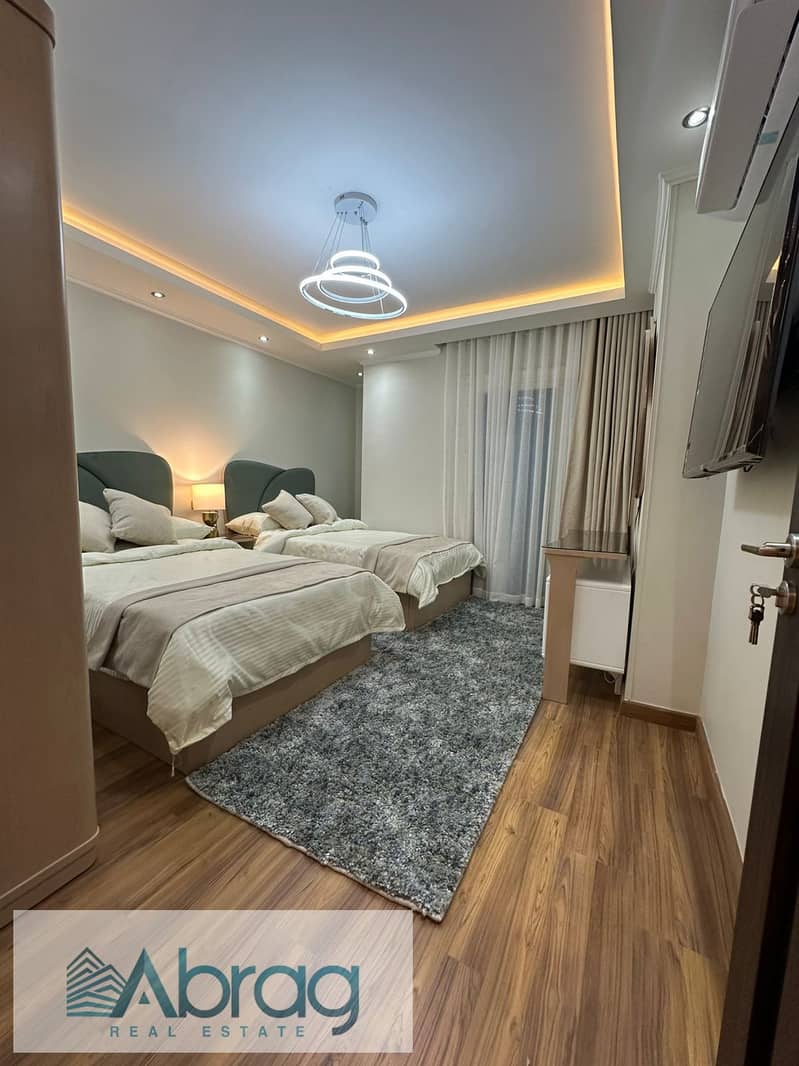 For sale, with facilities, an apartment of 191 square meters, ultra super deluxe finishing, with air conditioners, furniture, and appliances, Amoradia 0