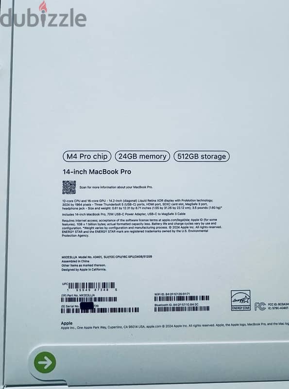 New MacBook M4 Pro 24GB Sealed(not active)Space Black 0