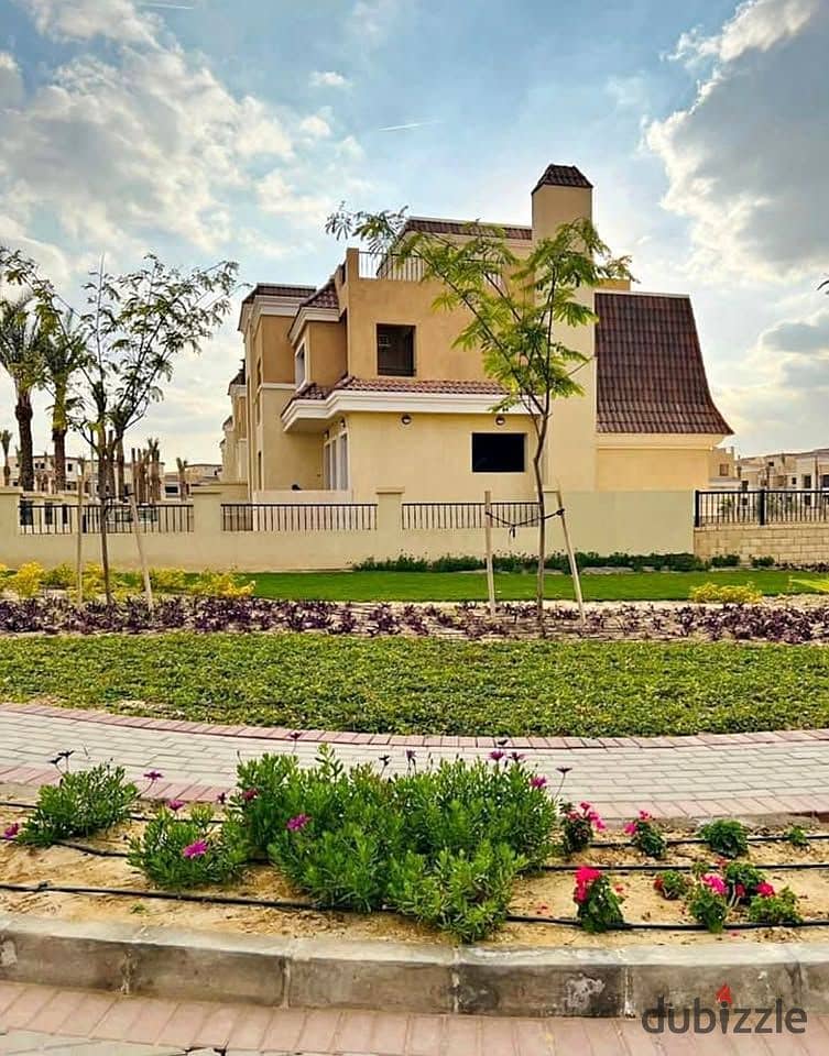 by cash discount 42% villa 239m for sale prime location infront of madinaty on suez road in sarai new cairo 0