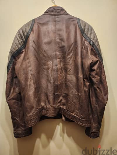 Vintage motorbike race jacket - جاكيت ريس جلد طبيعي