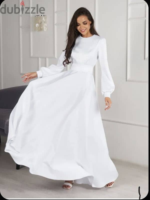 white wedding dress silk 0