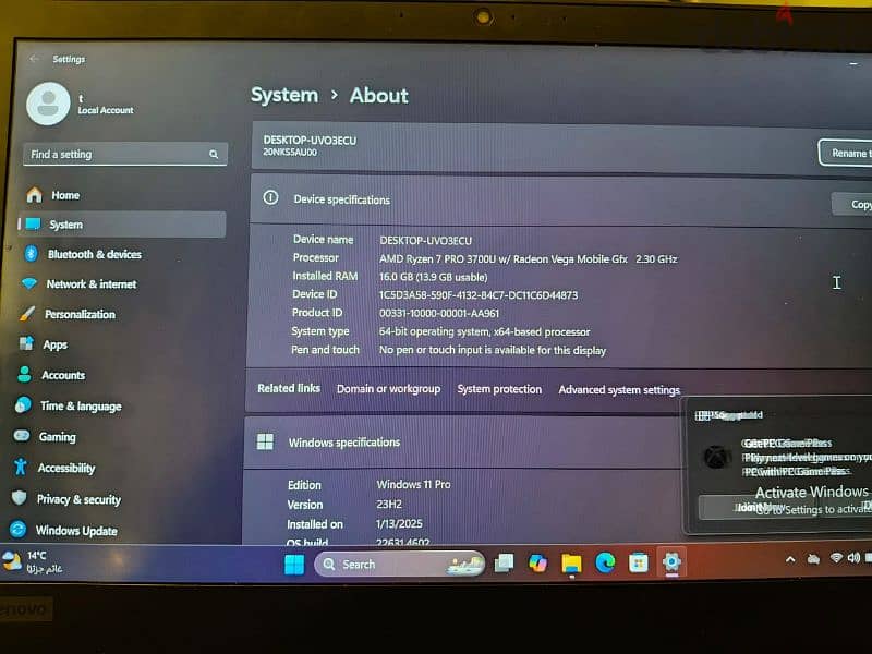 لاب توب Amd7pro 0