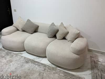 Modern Sofa 300cm - Beige + sofa chair