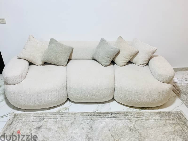 Modern Sofa 300cm - Beige + sofa chair 1