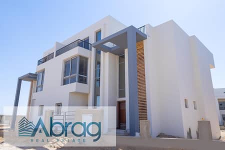 For sale, a twin house villa, immediate delivery, with facilities, landscape view, Sheikh Zayed