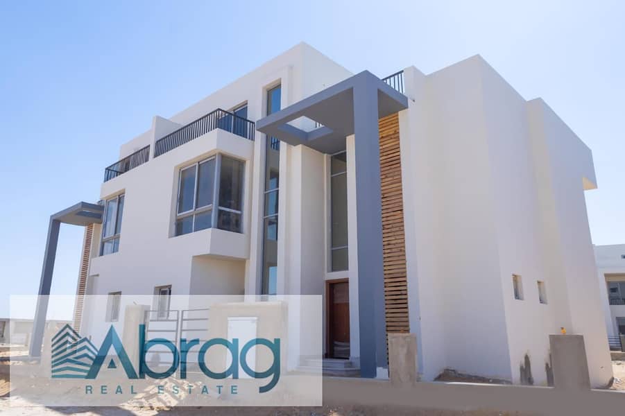 For sale, a twin house villa, immediate delivery, with facilities, landscape view, Sheikh Zayed 0