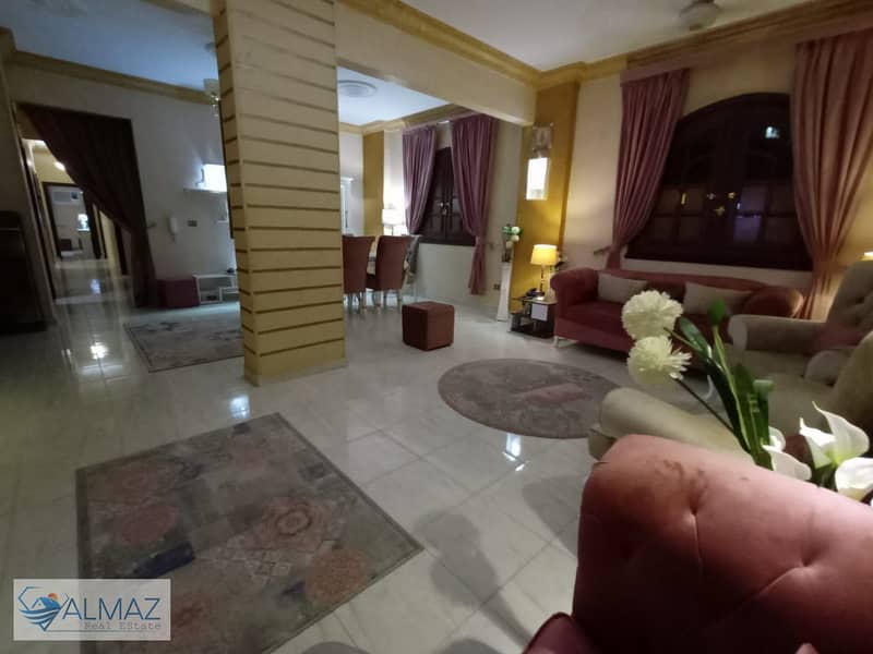 Furnished apartment for rent with kitchen and air conditioners in the Yasmine 3 neighborhood villas 0