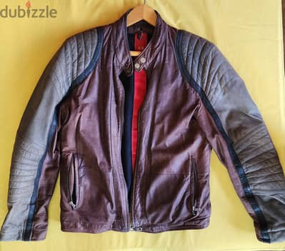 Vintage motorbike race jacket - جاكيت ريس جلد طبيعي