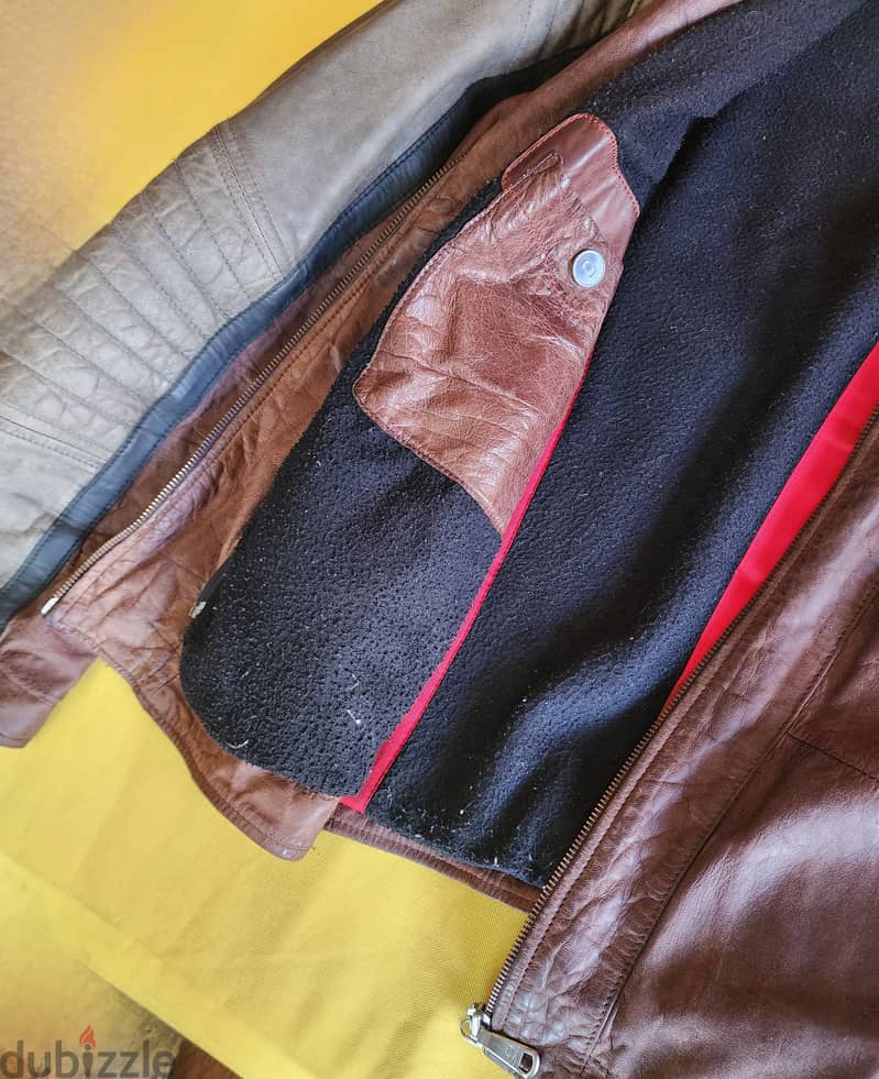 Vintage motorbike race jacket - جاكيت ريس جلد طبيعي 2