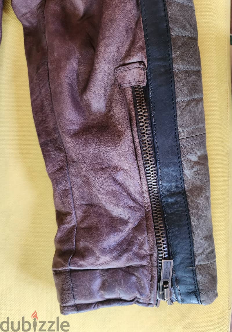 Vintage motorbike race jacket - جاكيت ريس جلد طبيعي 3