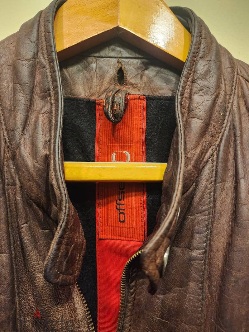 Vintage motorbike race jacket - جاكيت ريس جلد طبيعي 4