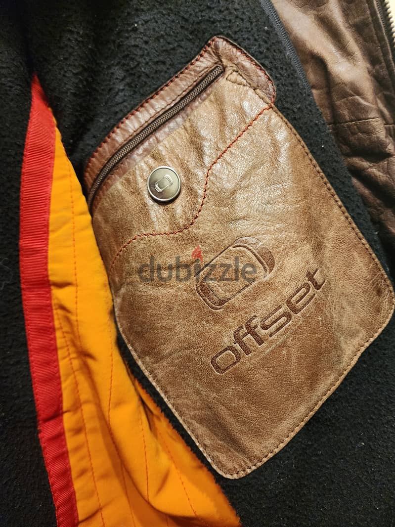 Vintage motorbike race jacket - جاكيت ريس جلد طبيعي 5